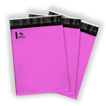 Imagem de KKBESTPACK Sacos de plástico para envio de envelopes de poliéster de 25,4 x 33 cm autoadesivo, pacote com 100, rosa