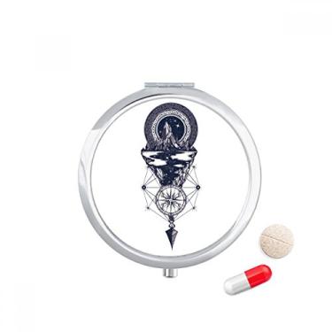 Imagem de Iceberg Compasso Stars Art Pattern Caixa de armazenamento de remédios