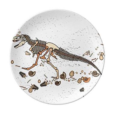 Imagem de Bones Bone Placa de Dinossauro em Miniatura Decorativa de Porcelana Salver Prato de Jantar