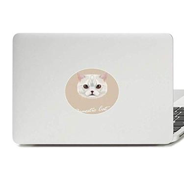 Imagem de Adesivo de notebook branco com emblema de animal de estimação para gatos domésticos