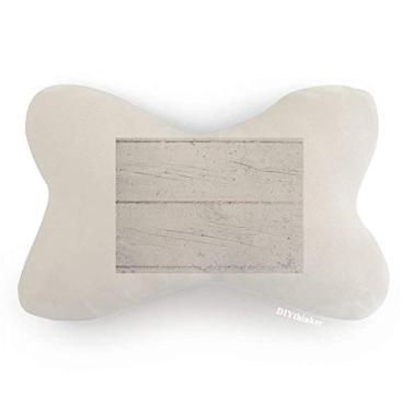Imagem de DIYthinker Almofada de almofada para apoio de cabeça para decoração de pescoço para carro, textura áspera, piso de madeira branca