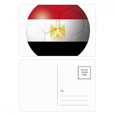 Imagem de Conjunto de cartões postais de futebol americano com bandeira nacional do Egito, cartão de felicitações de aniversário