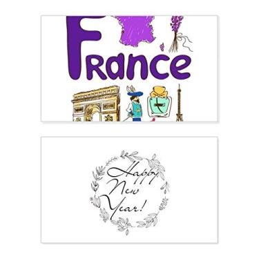 Imagem de Símbolo nacional da França, padrão de marco, ano novo, festival, cartão de felicitações, mensagem de abençoe presente