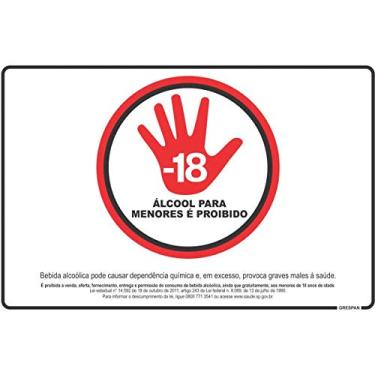 Imagem de Placa De Sinalizacao Bebida Alcoolica Lei 20X30Cm. Pacote Com 05-63007