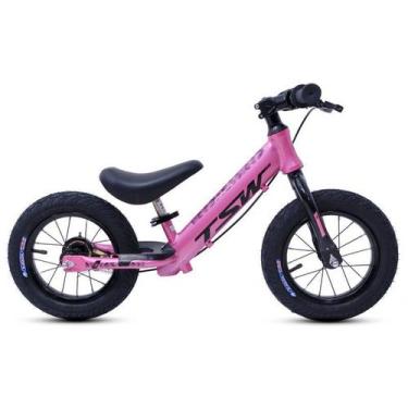 Imagem de Bicicleta Aro 12 Infantil Equilíbrio Sem Pedal Alumínio Rosa Tsw