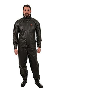 Imagem de Capa de chuva Pioneira unissex PVC Preto Bolso e gola M