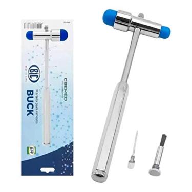 Imagem de Martelo Neurologico Buck Reflexos Com Pincel E Agulha (Azul)