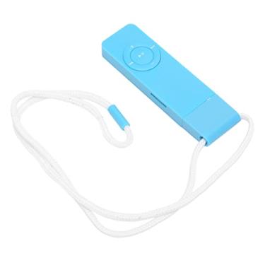 Imagem de MP3 Player, reprodutor de música compacto e portátil com som sem perdas, com suporte para até 64 GB e bateria de 180 mAh para longa duração, fones de ouvido incluídos (Azul)