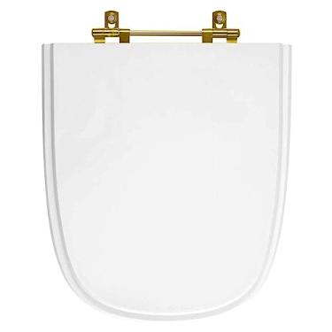 Imagem de Tampa de Vaso Ibiza Branco para bacia Incepa Com Ferragem Dourada