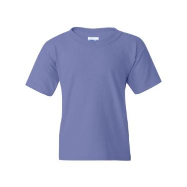 Imagem de Camiseta Gildan de algodão e gola redonda para meninos, Violeta, XL