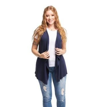 Imagem de Colete de Bico Blusa Cardigan Feminino Plus Size Terceira Peça Viscolycra Ca5plus