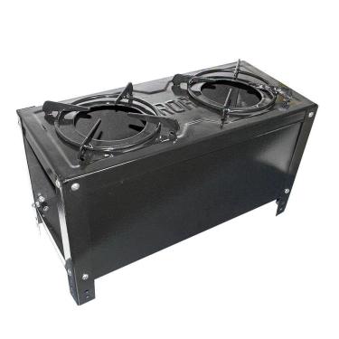 Imagem de Fogão a Lenha Portátil 2 bocas com Grelha Esmaltada