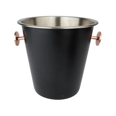 Imagem de Balde para Gelo Fracalanza Champanheira em Aço Inox Preto/Cobre - 4,6 L
