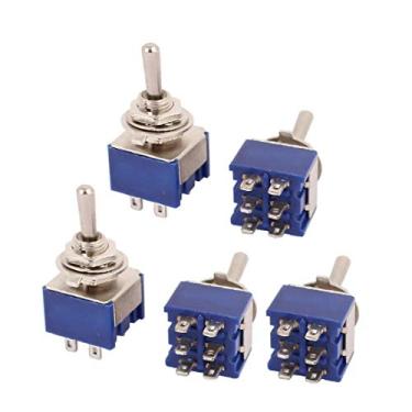 Imagem de New Lon0167 5 Pcs MTS-203125 V 6A LIGADO/DESLIGADO/LIGADO 3 Posições DPDT 6 Pinos Chave seletora (5 Stück MTS-203 125V 6A EIN/AUS/EIN 3 Position DPDT 6 Pins Kippschalter)