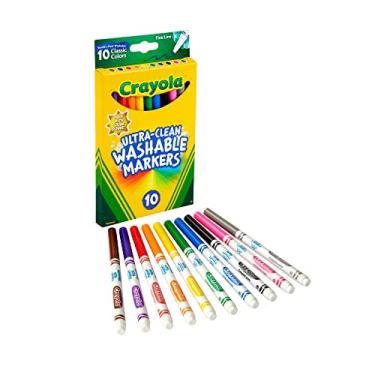 Imagem de Crayola® Ultra-Clean Washable Markers, Fine Tip, Assorted Classic Colors, Box Of 10