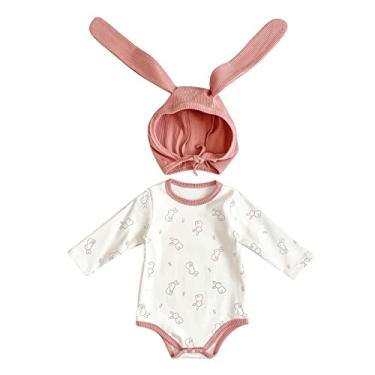 Imagem de Macacão de bebê menino animal bebê meninos meninas roupa de coelho My First Easter roupas infantil recém-nascido menino (rosa, 0-3 meses)