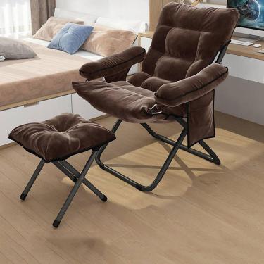 Imagem de Poltrona reclinável moderna, poltrona preguiçosa com cadeira reclinável confortável otomana para sala de estar, C