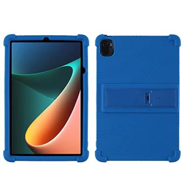 Imagem de QYiiD Capa para Xiaomi Mi Pad 5 /MiPad 5 Pro 11 polegadas 5G 2021, capa protetora de silicone leve para crianças macia contra choque para Mi Pad 5/5 Pro, azul