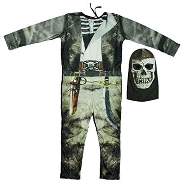 Imagem de Fantasia Halloween Infantil Barata Pirata Esqueleto Mais Gorro (M 5-8)