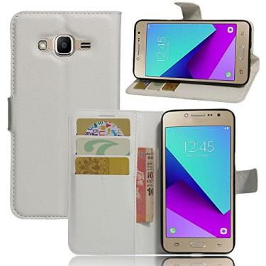 Imagem de Manyip Capa para Samsung Galaxy J2 Prime, capa de telemóvel em couro, protetor de ecrã de Slim Case estilo carteira com ranhuras para cartões, suporte dobrável, fecho magnético (JFC8-25)