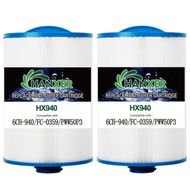 Imagem de HANXER Cartucho de filtro de spa substitui Unicel 6CH-940, PWW50P3, 817-0050, Filbur FC-0359, 25252, 03FIL1400, 14510, AK-9019, Darlly 60401 filtro de banheira de hidromassagem, rosca SAE de 1 1/5.1