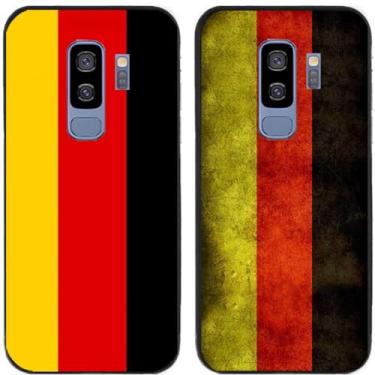Imagem de 2 peças retrô bandeira da Alemanha Deutschland impressa TPU gel silicone capa de telefone traseira para Samsung Galaxy todas as séries (Galaxy S9 Plus / S9+)