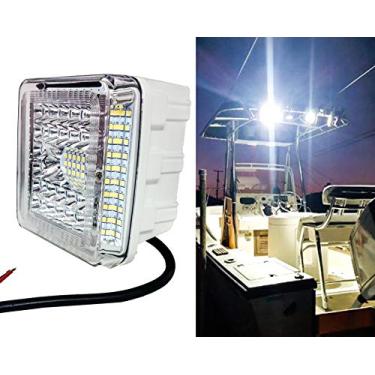 Imagem de 10 cm branco 360° amplo feixe de luz de trabalho LED de alto rendimento Offroad condução marítima barco de pesca arrastão SUV Combo Spot Flood Beam 12-32 Volts