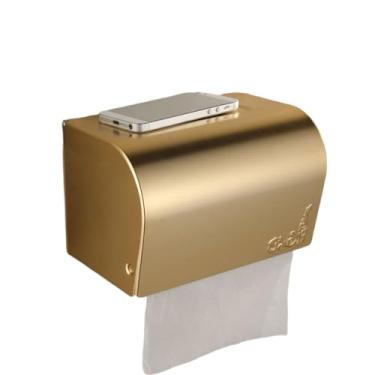 Imagem de Conjunto de hardware de banheiro de alumínio dourado, prateleira de toalha de banho, barra de toalha, conjunto de banheiro, grande caixa de papel higiênico