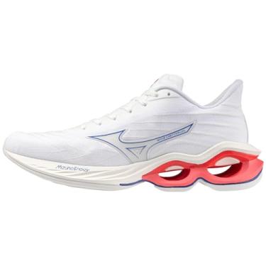 Imagem de Mizuno Tênis de corrida feminino Wave Creation 25, Branco/azul pérola, 8.5