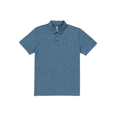 Imagem de Volcom Camisa polo masculina de golfe leve de manga curta Hazard Performance, Pássaro azul, XXG