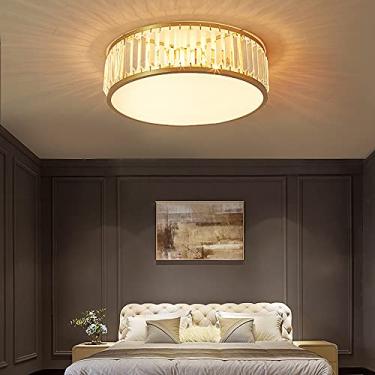 Imagem de Luminárias pendentes LED luz de teto redonda moderna simples elegante abajur de cristal - lâmpada de teto de ferro personalidade arte sala de estar sala de jantar quarto iluminação de teto, iluminação