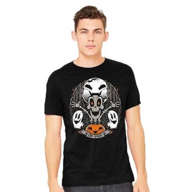 Imagem de TeeFury - Spooky Vibes - Camiseta masculina Halloween, Fantasma,, Azul marino, 5G