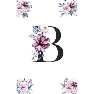 Imagem de B: Cuaderno con monograma en la portada y adorno de flores e inicial B en páginas del interior - Libreta A5 Flores - Monograma Letra B - Libretas ... a5 rayas - Libreta con inicial del nombre