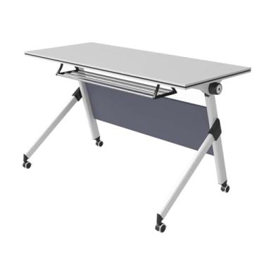 Imagem de Mesas de Conferência Mesa De Conferência Dobrável Portátil Mesa De Treinamento Para Seminários De Escritório Para Salas De Reunião E Recepção Com Armazenamento E Rodas De 360 ​​°, Fácil Montagem(47x24