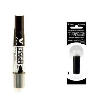 Imagem de Kit Marcador Para Quadro Branco + Refil Pilot V-board Master Preto