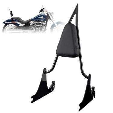 Imagem de Sissy Bar ajustável de uma peça para Harley Softail Deluxe FatBoy 2000-2017 encosto de passageiro com trava com ferragens de ancoragem Kinglemc