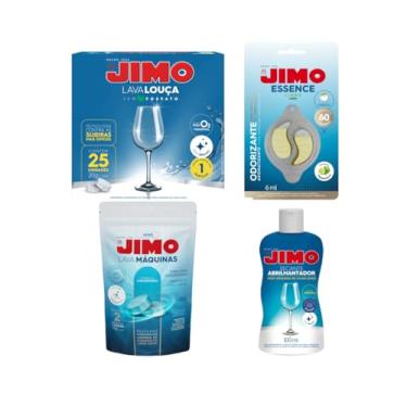 Imagem de Kit JIMO 1 Lava-Louça Sem Fosfato 25x20g + 1 Odorizante Essence Limão 6ml + 1 Lava-Máquinas 2x17g + 1 Secante Abrilhantador 100ml