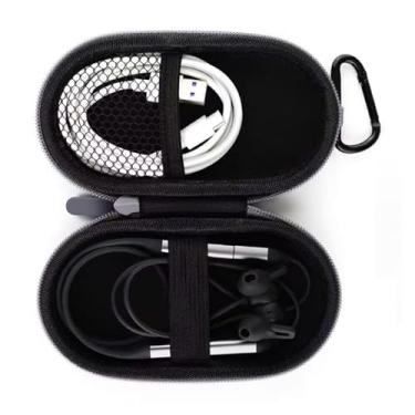 Imagem de MOONPRO Capa de armazenamento compatível com fones de ouvido Beats Flex, BeatsX, Sony wi-c100/wi-c200/Sony MDREX15AP (cinza)