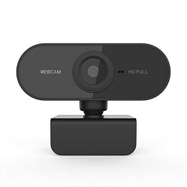 Imagem de Webcam 1080P com microfone e capa de privacidade, câmera USB para webcam, webcam de streaming HD para desktop e laptop PC com microfone base rotativo de 360 graus (Black)