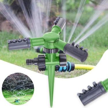 Imagem de Irrigador Giratório 3 Jatos Aspersor 360 Graus Espiga Para Jardim Gramado Horta Plantação Agrícola