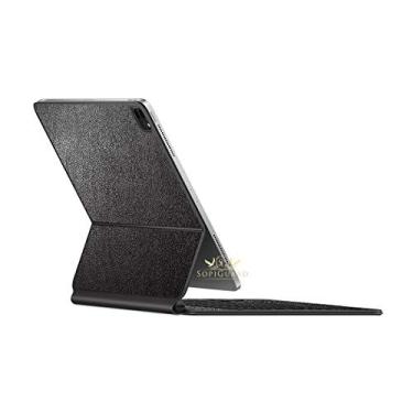 Imagem de SopiGuard Capa para iPad Pro Magic Keyboard 12.9 (iPad Pro A2229) Adesivo de vinil de precisão de ponta a ponta superior, teclado e painel traseiro (textura de couro)
