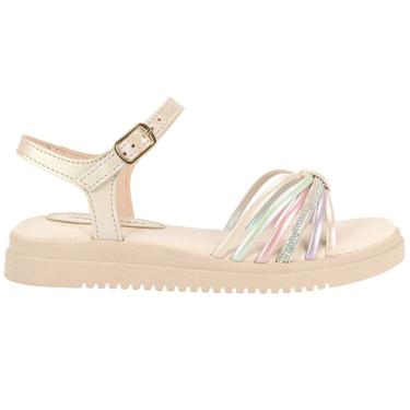 Imagem de Sandália Infantil Menina Casual Dia a Dia Flatform com Strass Pink Cats V4511