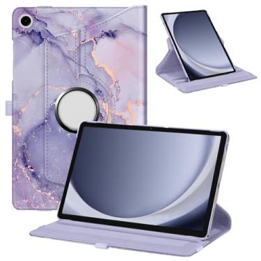 Imagem de Fintie Capa giratória para Samsung Galaxy Tab A9 Plus/A9+ 5G 11 polegadas modelo 2023 (SM-X210/X216/X218), capa protetora com suporte giratório de 360 graus com hibernar/despertar automático, mármore
