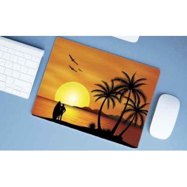 Imagem de Mouse Pad Emborrachado Personalizado Grande Surf Pôr do Sol - Deluzz