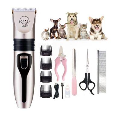 Imagem de KIT Máquina Tosa Profissional Pet Cão Gato Silenciosa Bivol - PS TECH,