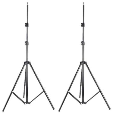 Imagem de Kit 2 Tripé de 2,1M em liga de Alumínio p/ estúdio softbox iluminação 