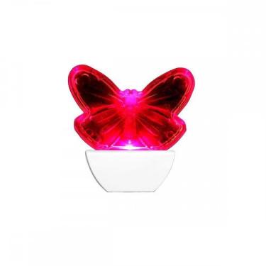 Imagem de Abajour Noturno Brasfort Led Borboleta 127V Rosa 8855, 110V