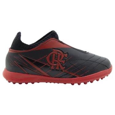 Imagem de Chuteira Society Infantil Avanti 3 Flamengo Elastic Pro OXN, Preto, Ve