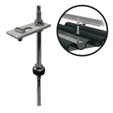 Imagem de Estrutura Suporte Fixador Placa Painel Solar Alumínio E Inox - Perfil 