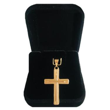 Imagem de Pingente para Corrente Cruz Crucifixo Banhado a Ouro 18k Masculino - D